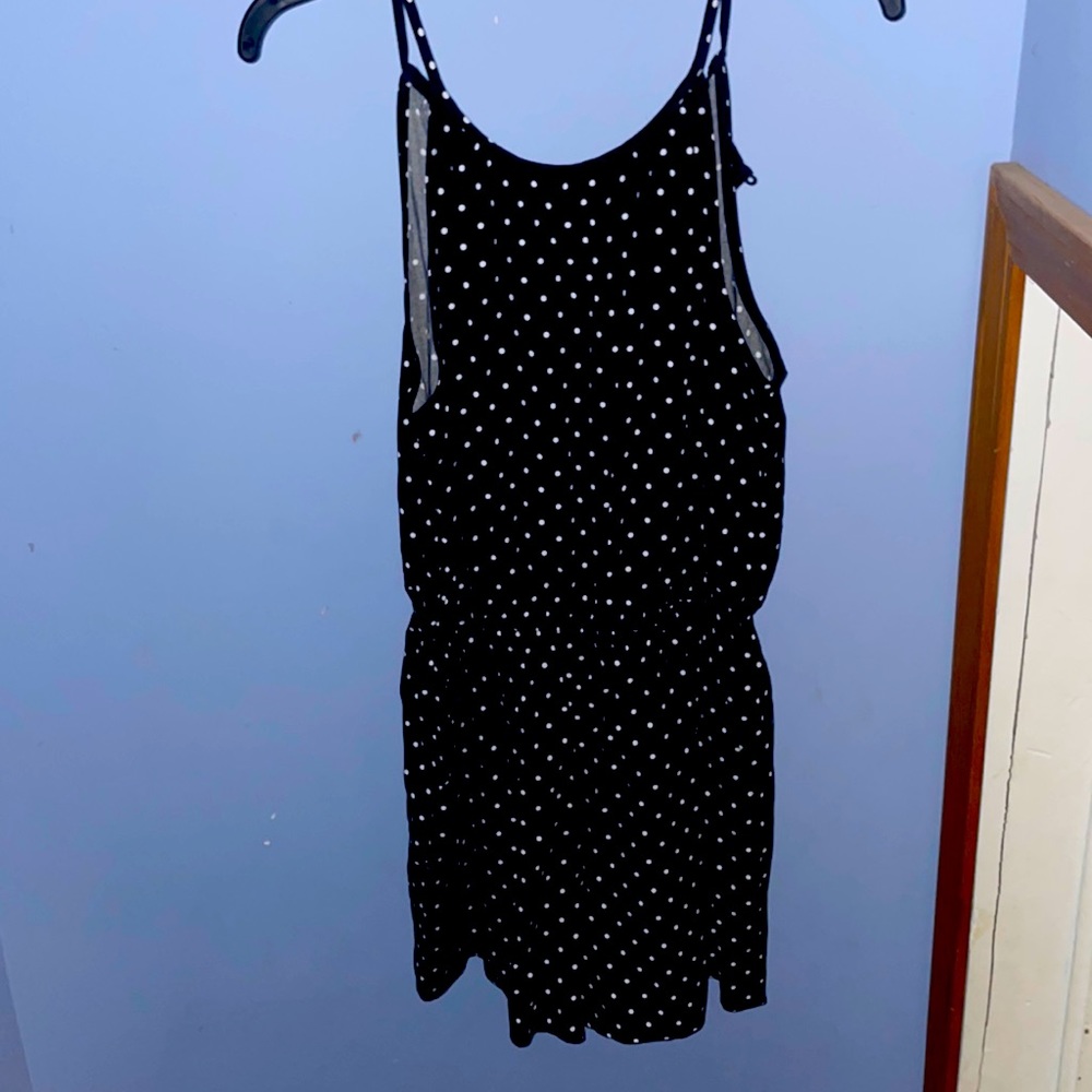 Black with White Polka Dots A-line Dress